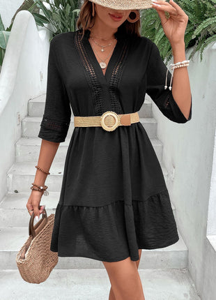 Notched Neck Half Sleeve - Dress - Top - Cover-up - GypsyHeart