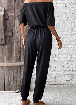 Off-Shoulder Jumpsuit with Pockets - GypsyHeart